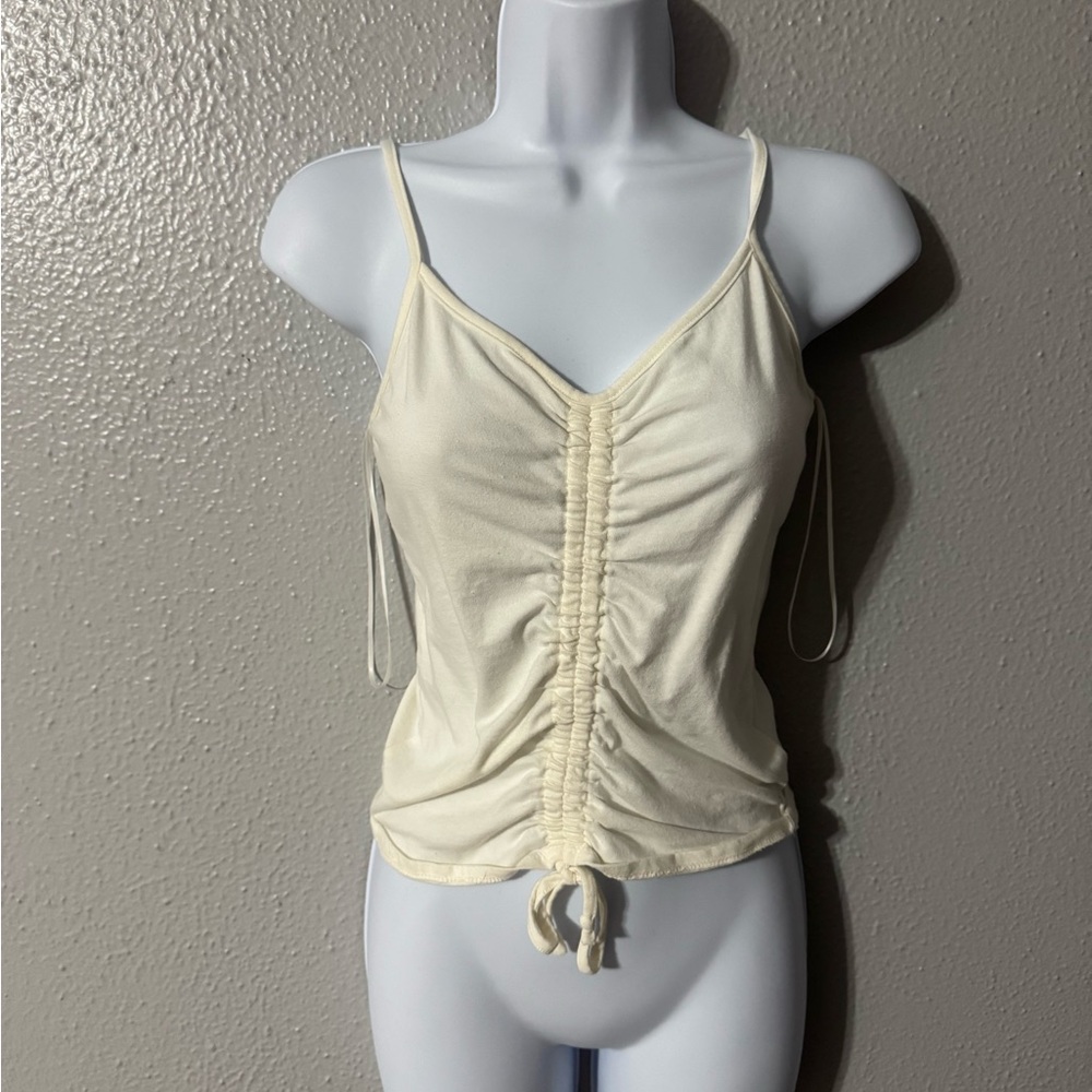 Freshman Cream Ruched Camisole Top